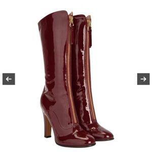 Valentino burgundy zip up boots
